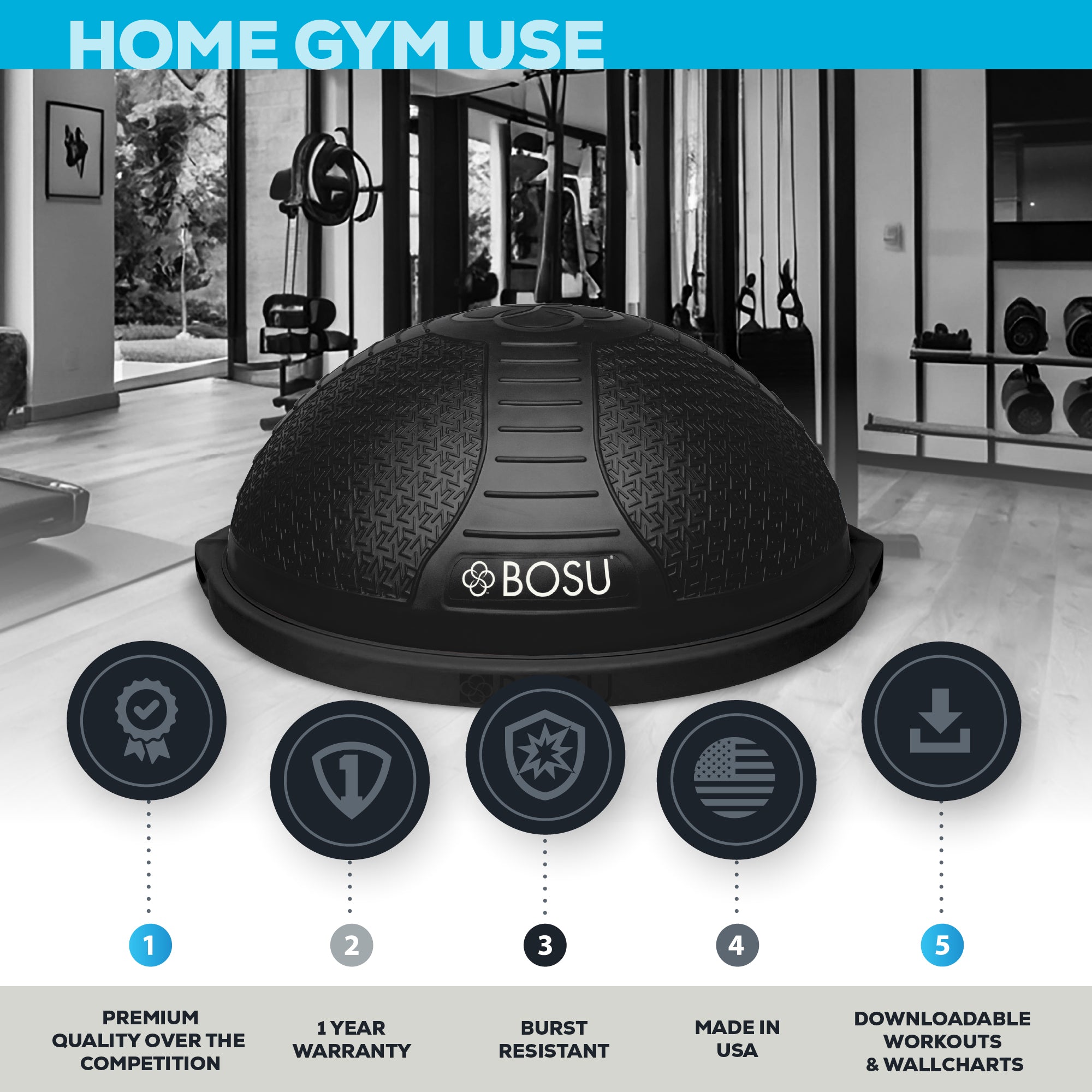 bosu-nexgen-home-balance-trainer-nero-tavola-equilibrio-casa image 2