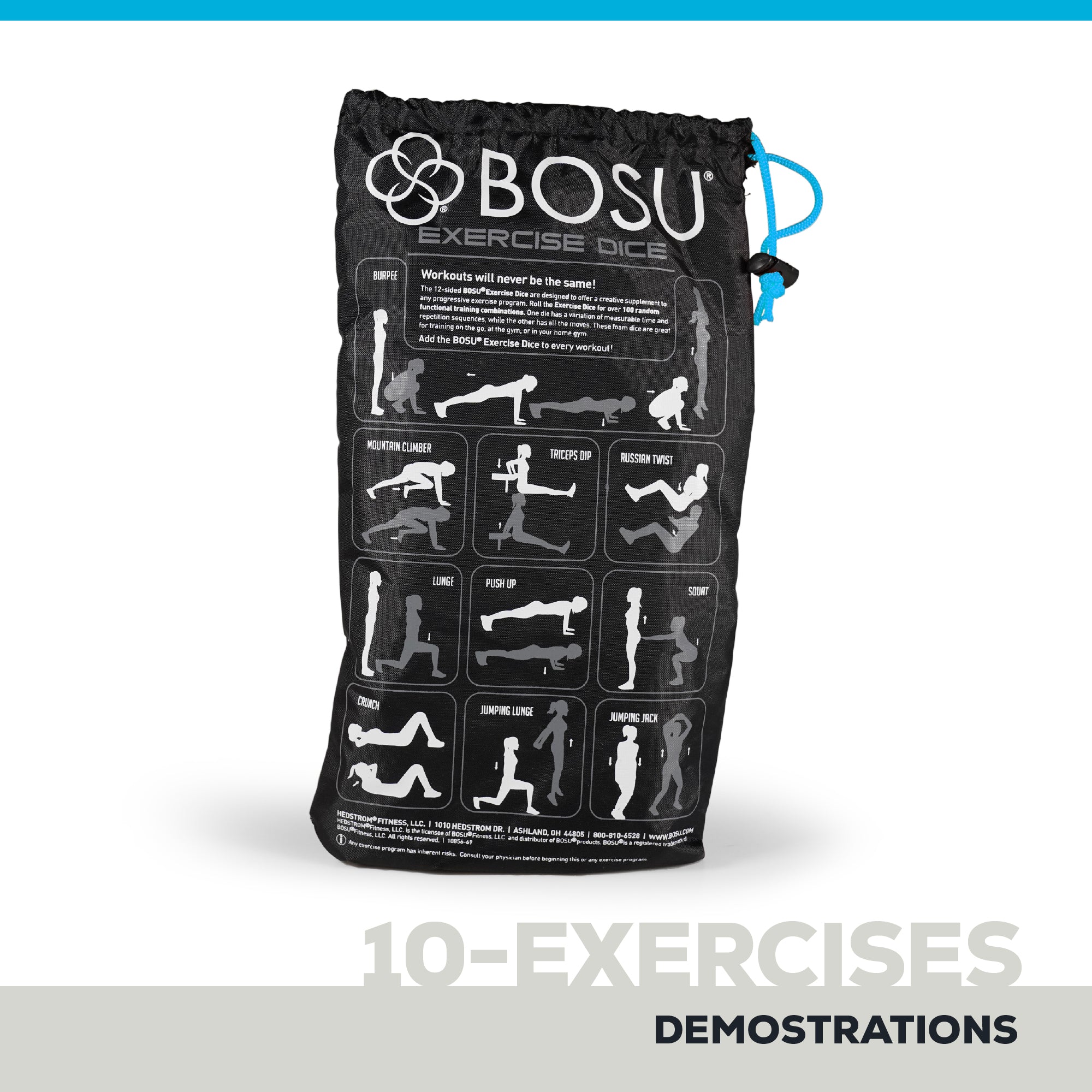 bosu-exercise-dice-set-2-dadi-12-facce-in-schiuma-con-borsa image 8