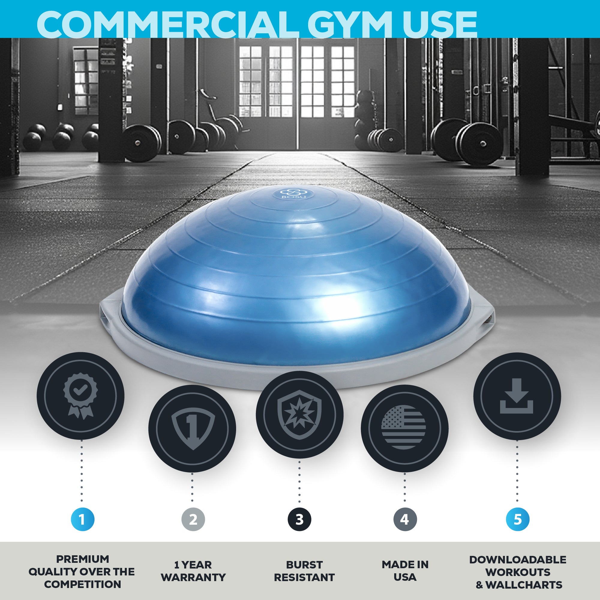 bosu-pro-balance-trainer-bande-elastiche-tessuto-bundle image 2