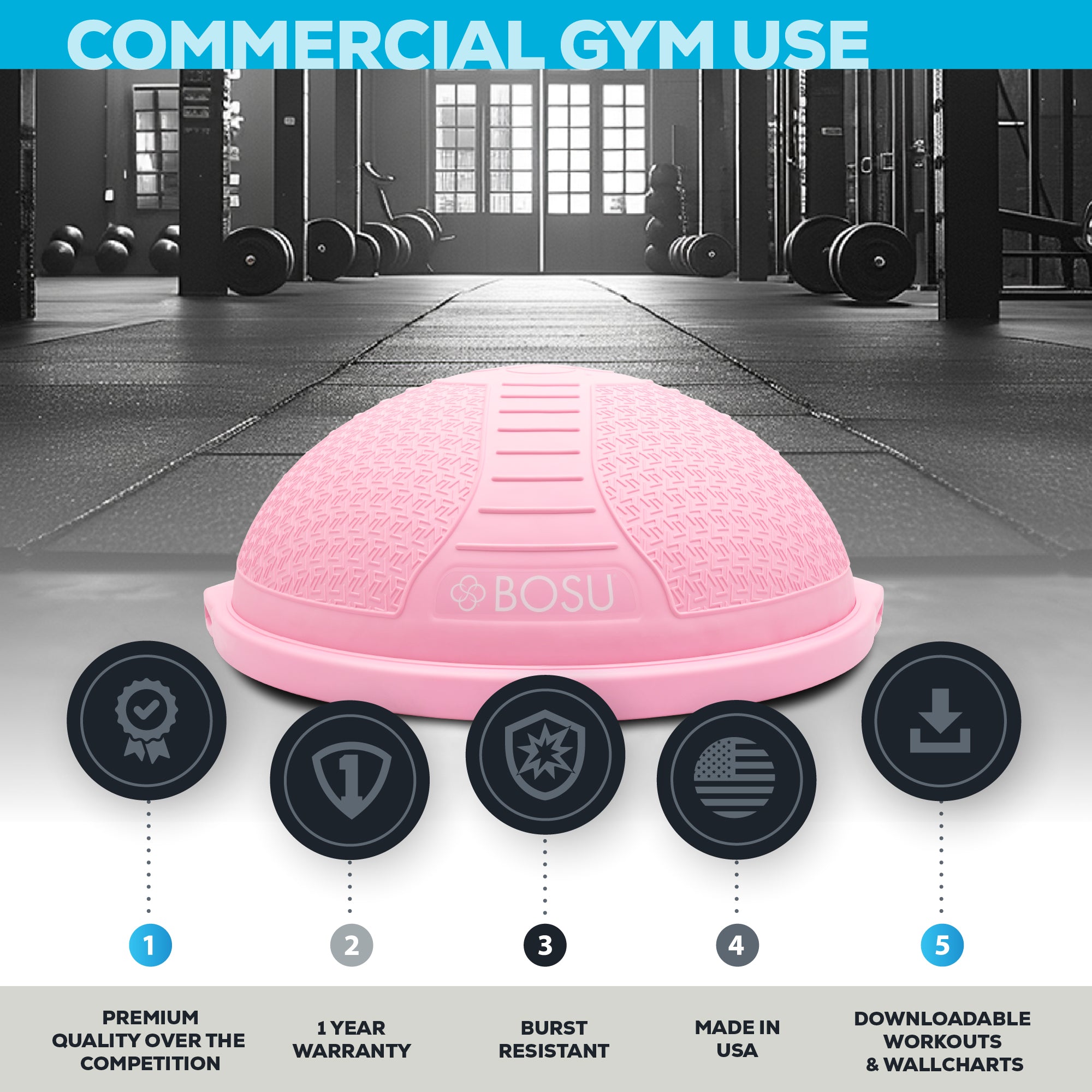 bosu-nexgen-pro-balance-trainer-tavola-propriocettiva-professionale image 2
