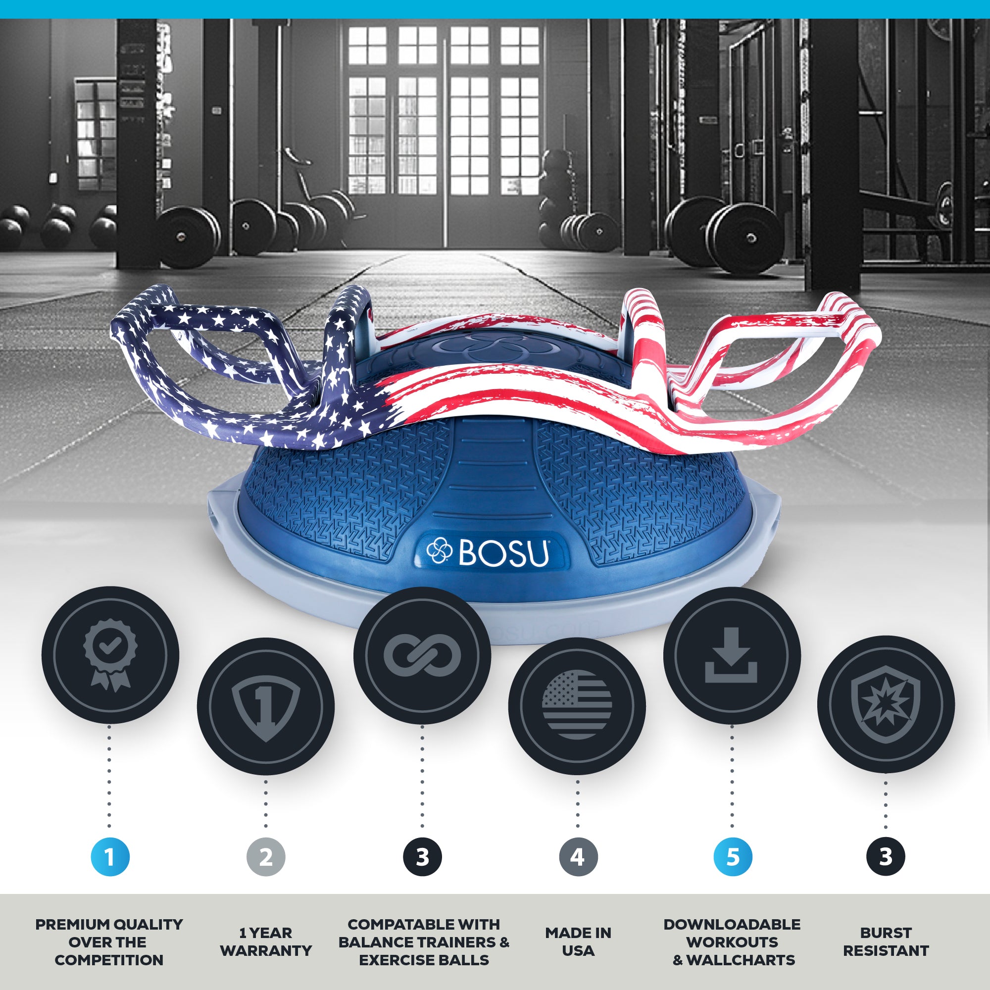 bosu-nexgen-pro-balance-trainer-helm-patriot-bundle image 2