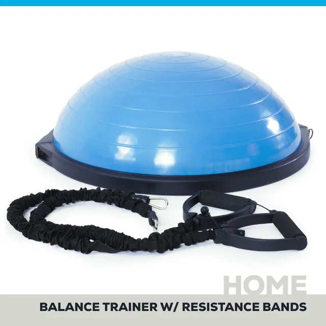 bosu-home-balance-trainer-con-bande-di-resistenza image 1