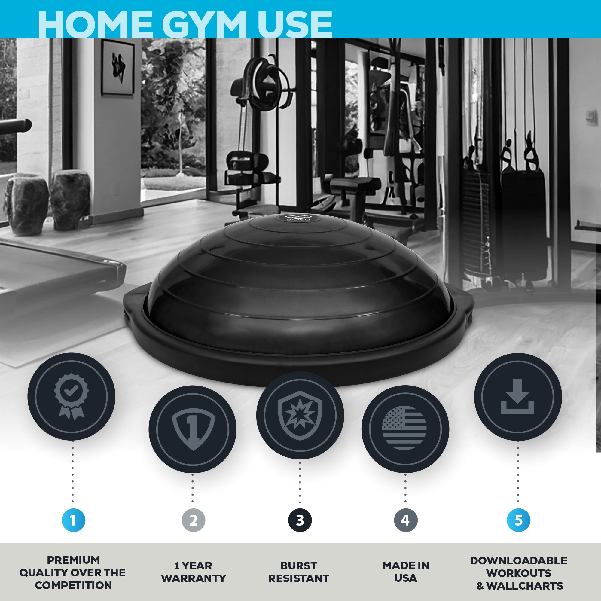 bosu-sport-balance-trainer-50cm-compatto-da-viaggio image 2