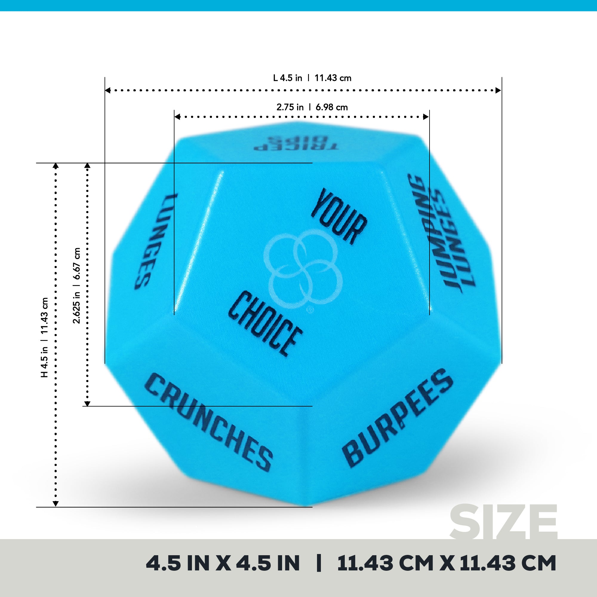 bosu-exercise-dice-set-2-dadi-12-facce-in-schiuma-con-borsa image 7