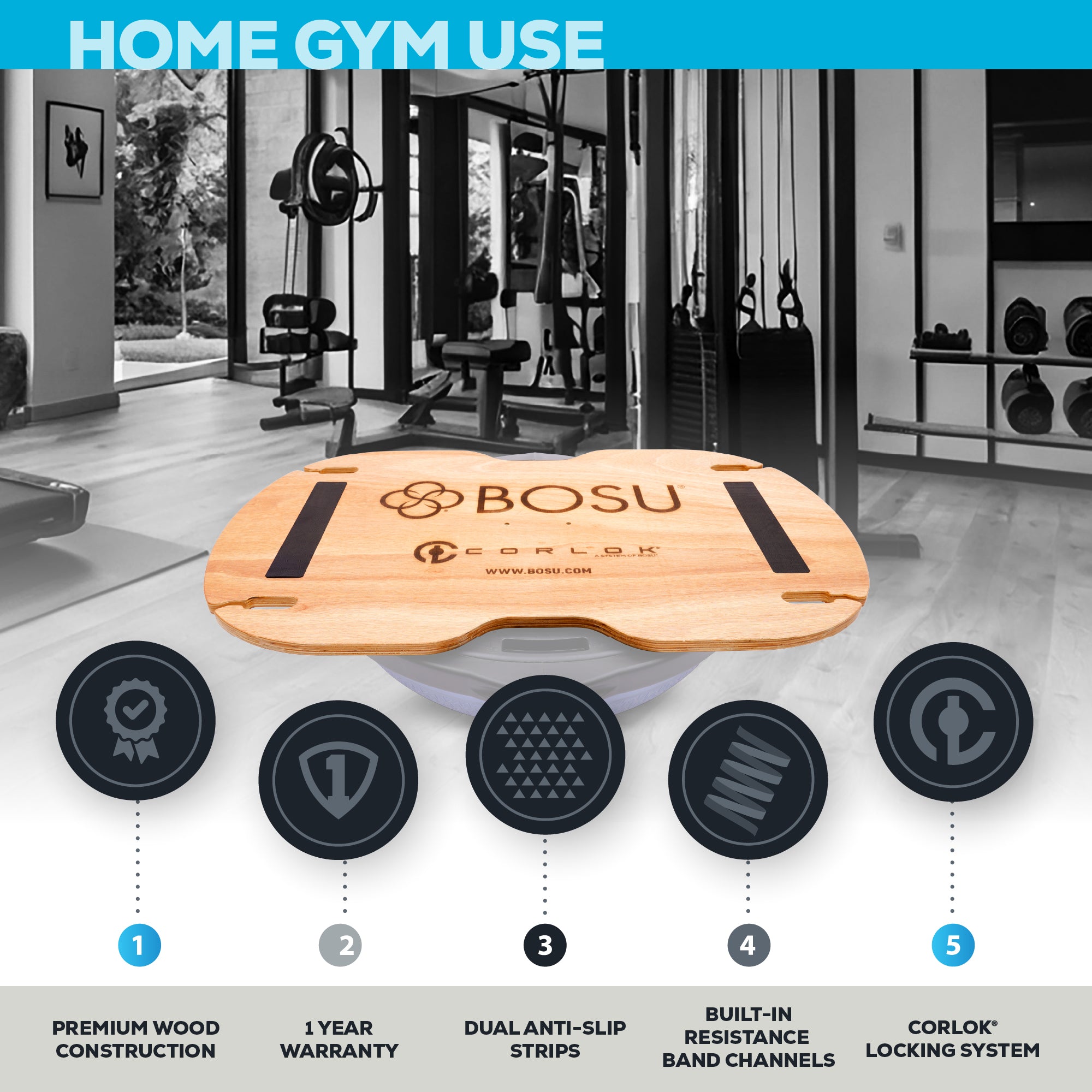 bosu-corlok-athletic-platform-pedana-balance-con-bande-elastiche image 2