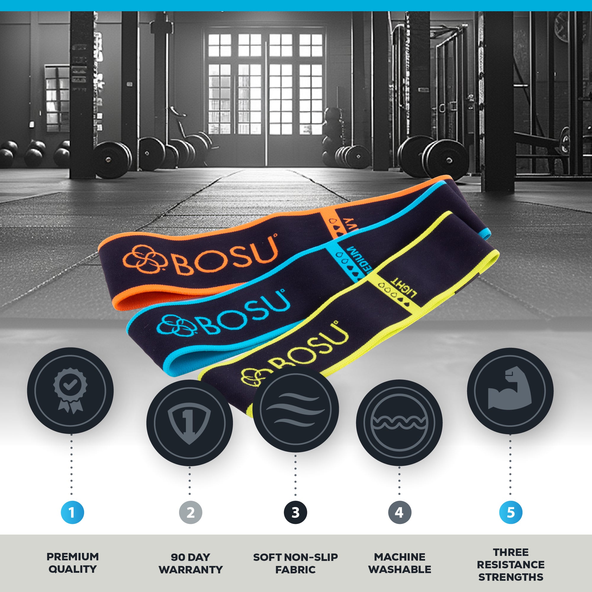 bosu-pro-balance-trainer-bande-elastiche-tessuto-bundle image 3